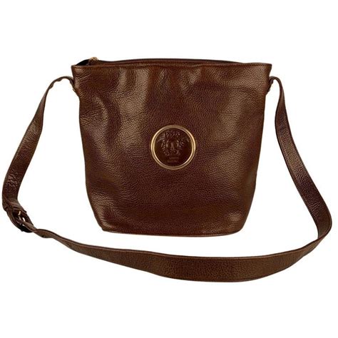 gianni versace mens vintage brown leather shoulder belt bag|Leather Gianni Versace Belt bags for Men .